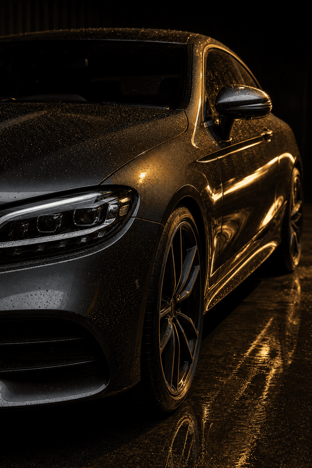 A freshly ceramic-coated car with a deep, glass-like gloss